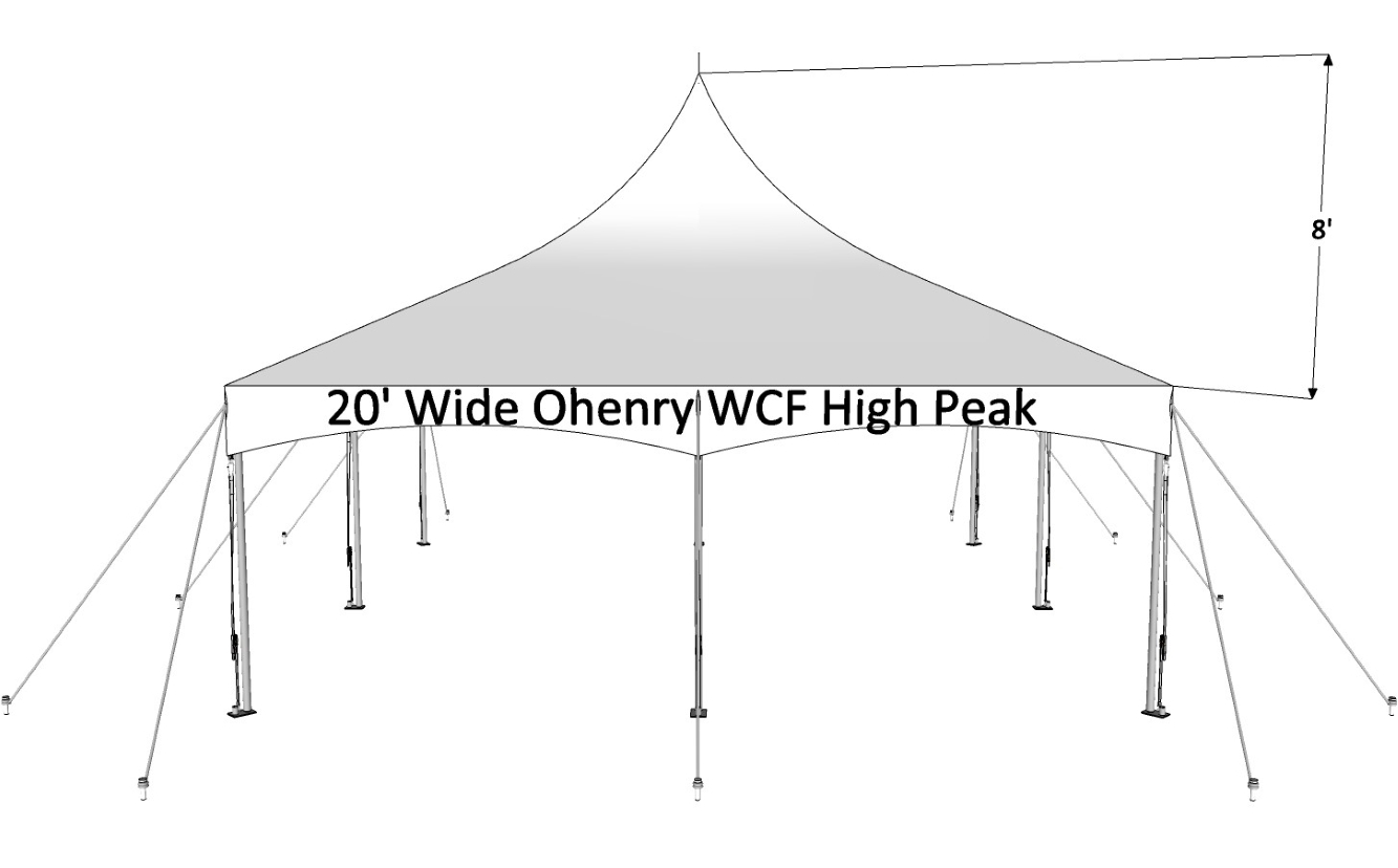 20x20 frame tent pitch